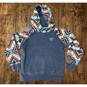 Hooey Youth "Rope Like A Girl" navy hoodie Aztec YL